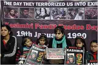 Kashmiri Pandits at a protest rally.