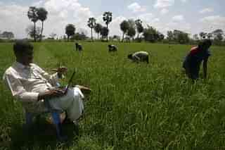 An agriculturist uses internet in rural Maharashtra (Satish Bate/Hindustan Times via Getty Images)