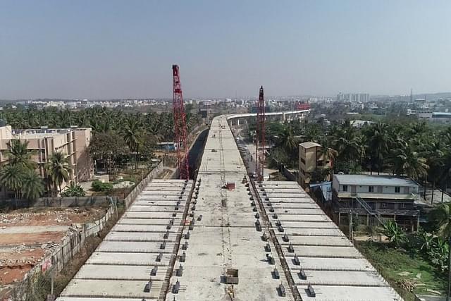 An elevated corridor under construction as part of the Bengaluru-Mysuru Economic Corridor (@Nitin_Gadkari/Twitter)