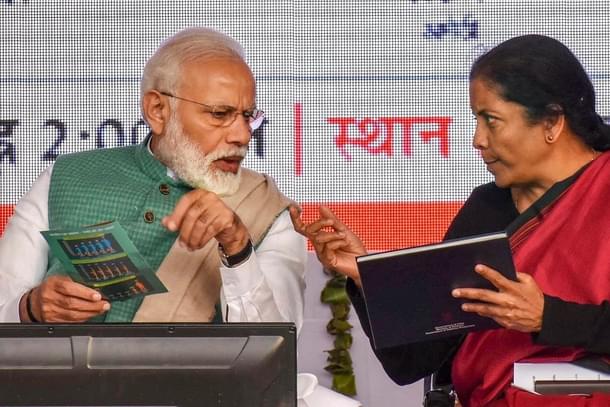 Prime Minister Narendra Modi with Finance Minister Nirmala Sitharaman