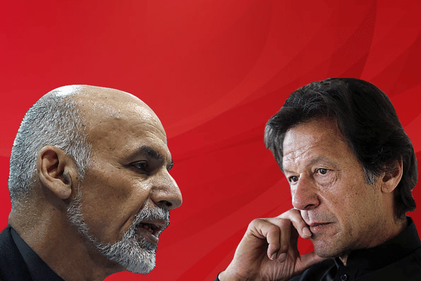 Afghanistan President Ashraf Ghani (left) and Pakistan PM Imran Khan (right)
