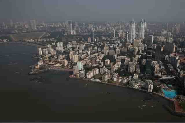 A bird’s eye view of Napean Sea Road in Mumbai. (Photo by Mahendra Parikha/Hindustan Times via Getty Images)