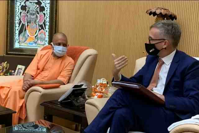 UP CM Yogi Adityanath with British High Commissioner (Pic Via Twitter)