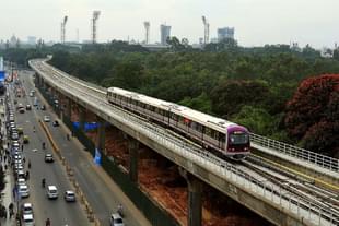 A Namma Metro train. (Photo credit: Manjunath Kiran/AFP/GettyImages)