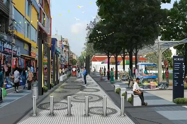 An illustration of the pedestrian plaza (Chennai Smart City Limited)