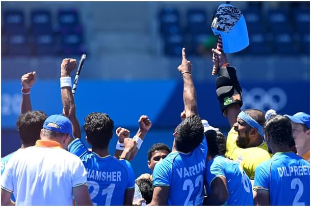 The Indian men's hockey team after winning the bronze in Tokyo