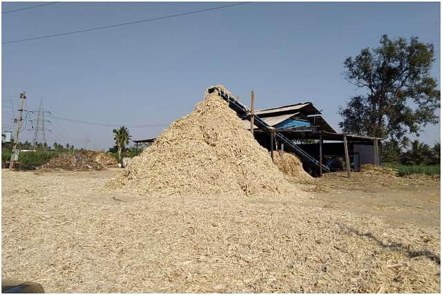 A sugarcane crushing unit in Mandya, Karnataka.