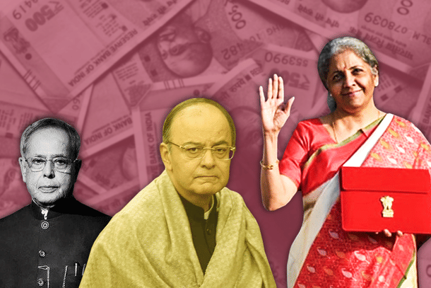 Pranab Mukherjee, Arun Jaitley and Nirmala Sitharaman.