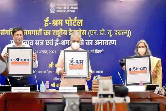 e-Shram portal logo revelation event (Representative Image) (Pic Via Twitter)