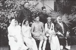 Muhammad Ali Jinnah and his sister, Fatima Jinnah with others.