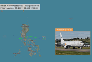 Indian P-8I flying near South China Sea. (@detresfa_/Twitter)