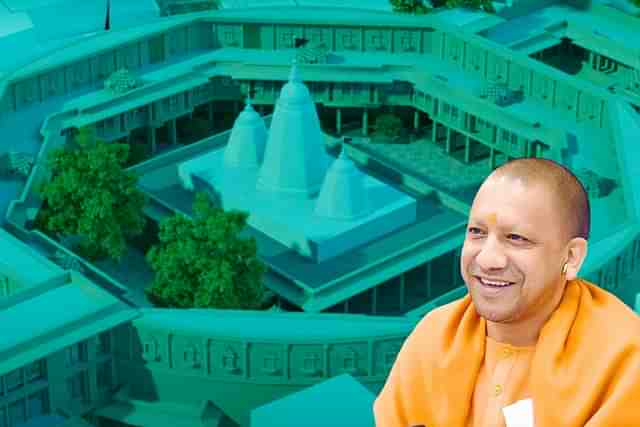 UP CM Yogi Adityanath and the Vindhyavasini temple.