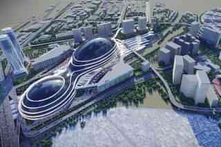 The model of the proposed New Delhi station redevelopment project