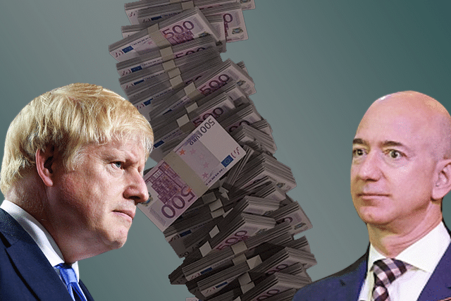 Boris Johnson (left) and Jeff Bezos (right)