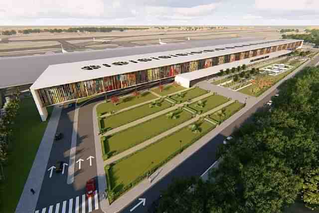 The upcoming terminal building of Pune Airport (KrVikram_TNIE@Twitter)