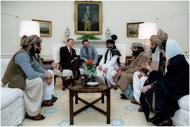 President Ronald Reagan meeting Mujahideen leaders in White House (Wikimedia Commons)