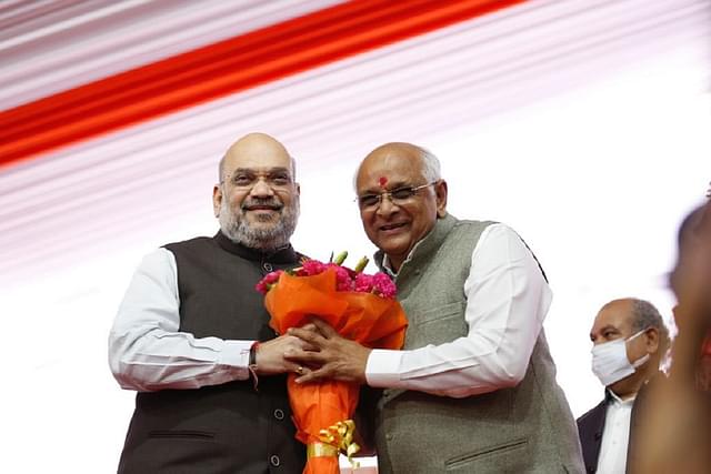 Home Minister Amit Shah with new Gujarat Chief Minister Bhupendra Patel.