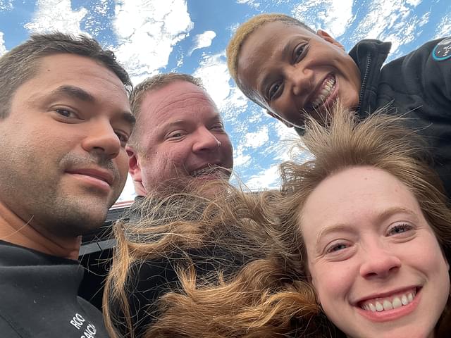 A selfie taken by the Inspiration4 crew in space (Photo: Inspiration4/Twitter)