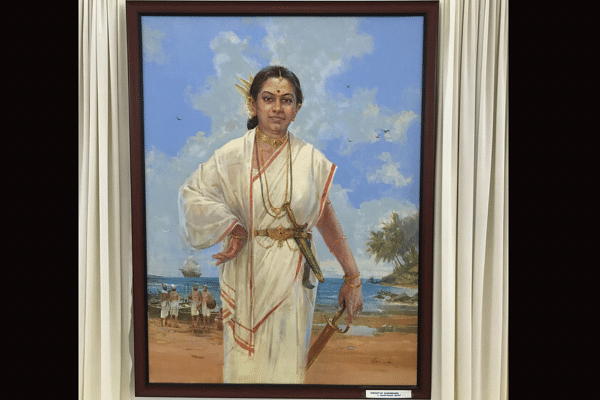 Rani Abbakka as imagined by the artists at the painting camp at the museum