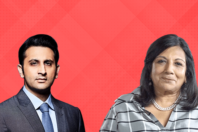 SII chief executive officer Adar Poonawala and Biocon executive chairperson Kiran Mazumdar-Shaw. 