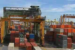 A container port. (Wikipedia)