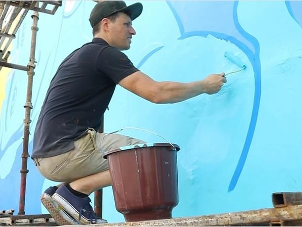 French artist Chifumi Krohom at work in Ayodhya