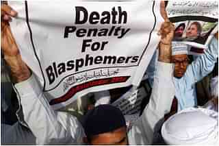 Anti-blasphemy protesters in Pakistan.
