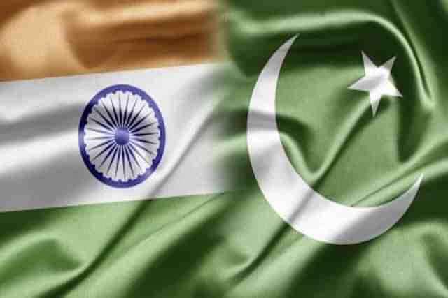 Flags of India and Pakistan 