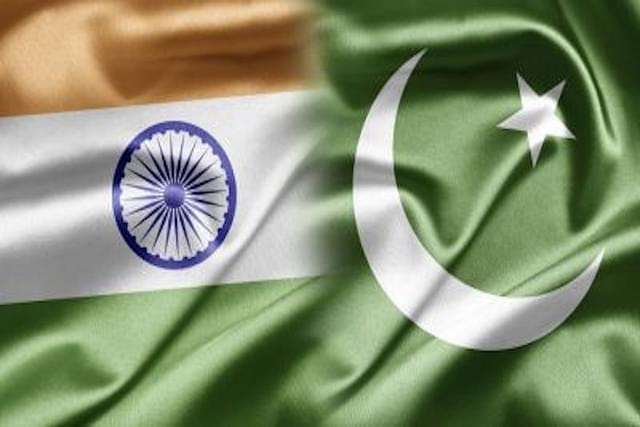 Flags of India and Pakistan 