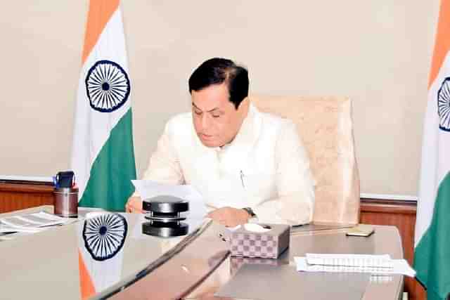 Union Minister Sarbananda Sonowal addressed the ASEAN Summit virtually (Pic Via Twitter)