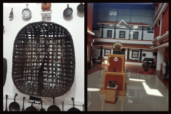 Left - a cradle for twin children
Right - a traditional Tulunadu house recreated