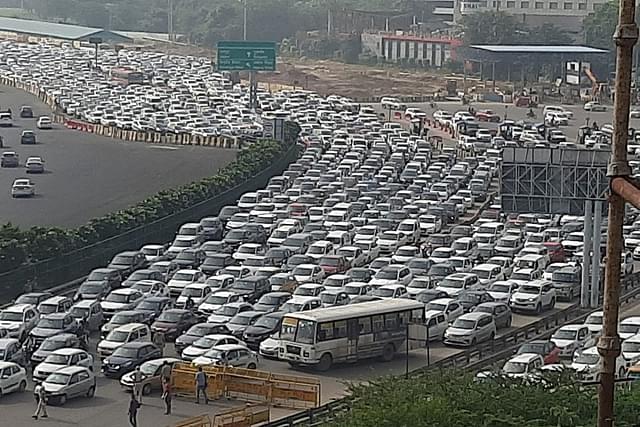 Traffic congestion at Delhi-Gurugram border  