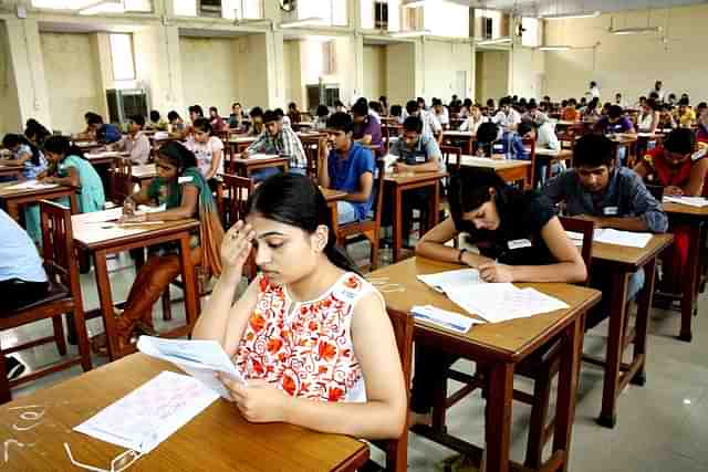 Aspirants writing NEET exam. (Representative Image) (Photo by Manoj Dhaka / Hindustan Times via Getty Images)