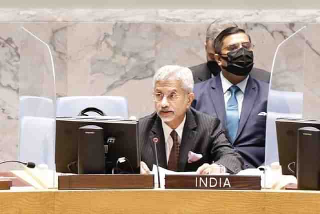 EAM S Jaishankar at the UNSC meet (Pic Via Twitter)