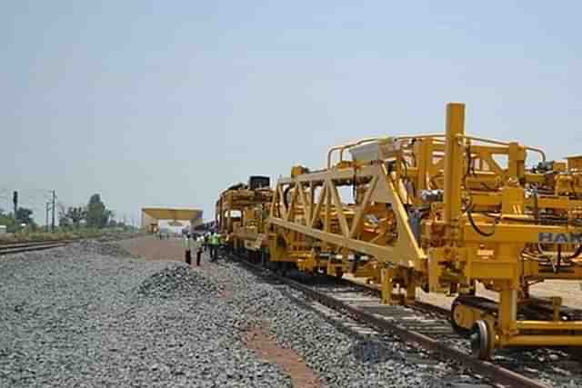 A railway line under construction