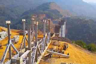 Railway bridge construction in Manipur