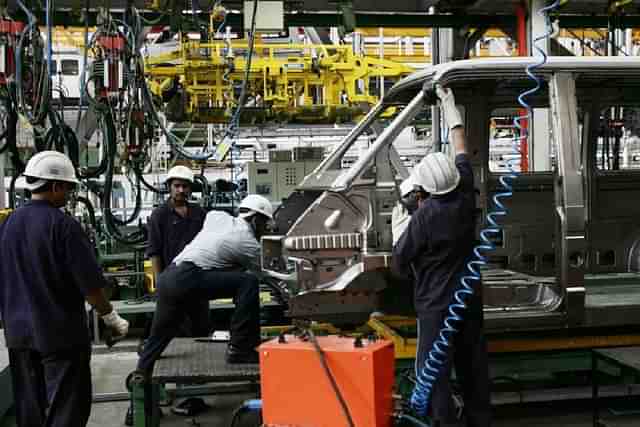 An automobile factory in India. (Manoj Patil/Hindustan Times via Getty Images) 