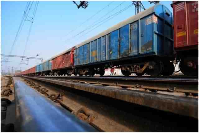 Railway wagons.