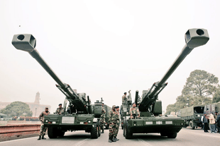Artillery guns at the Republic Day parade.