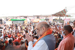 Amit Shah and Yogi Adityanath in Lucknow, Uttar Pradesh (Photo: Amit Shah/Twitter)