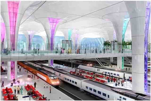 Blueprint for the New Delhi Railway Station with 3-proposed levels.