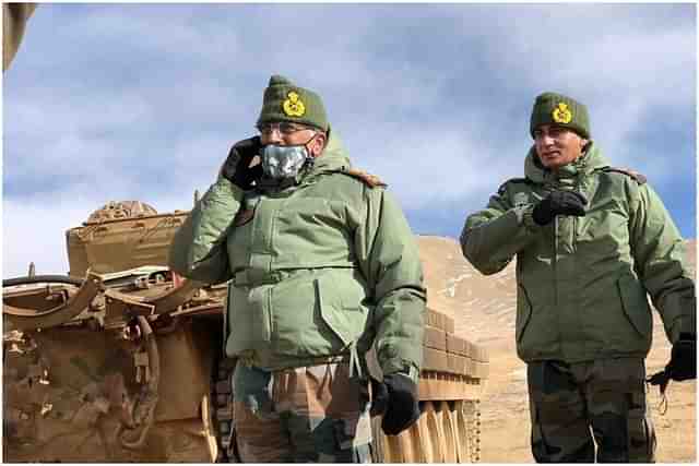 Indian Army Chief General MM Naravane in Ladakh. 