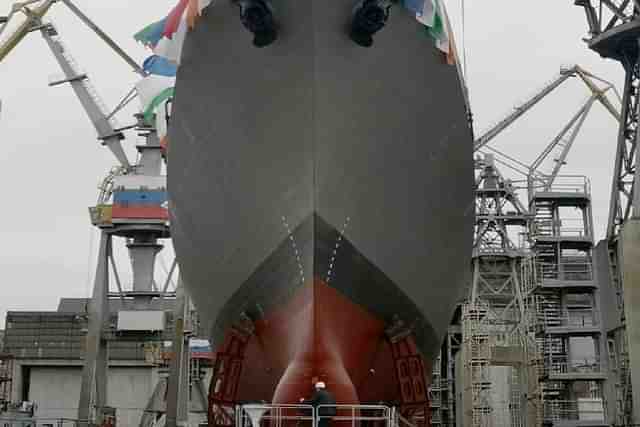 Indian Navy Frigate Tushil (Pic Via Twitter)