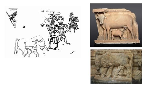 Left: Israeli depiction, Right: Hindu depictions
