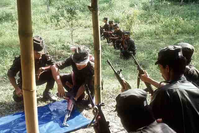 A militant training camp in the jungles of Assam. (Saibal Das/The India Today Group/Getty Images)&nbsp;