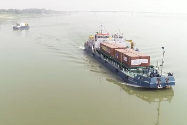 A cargo vessel on River Ganga (IWAI)