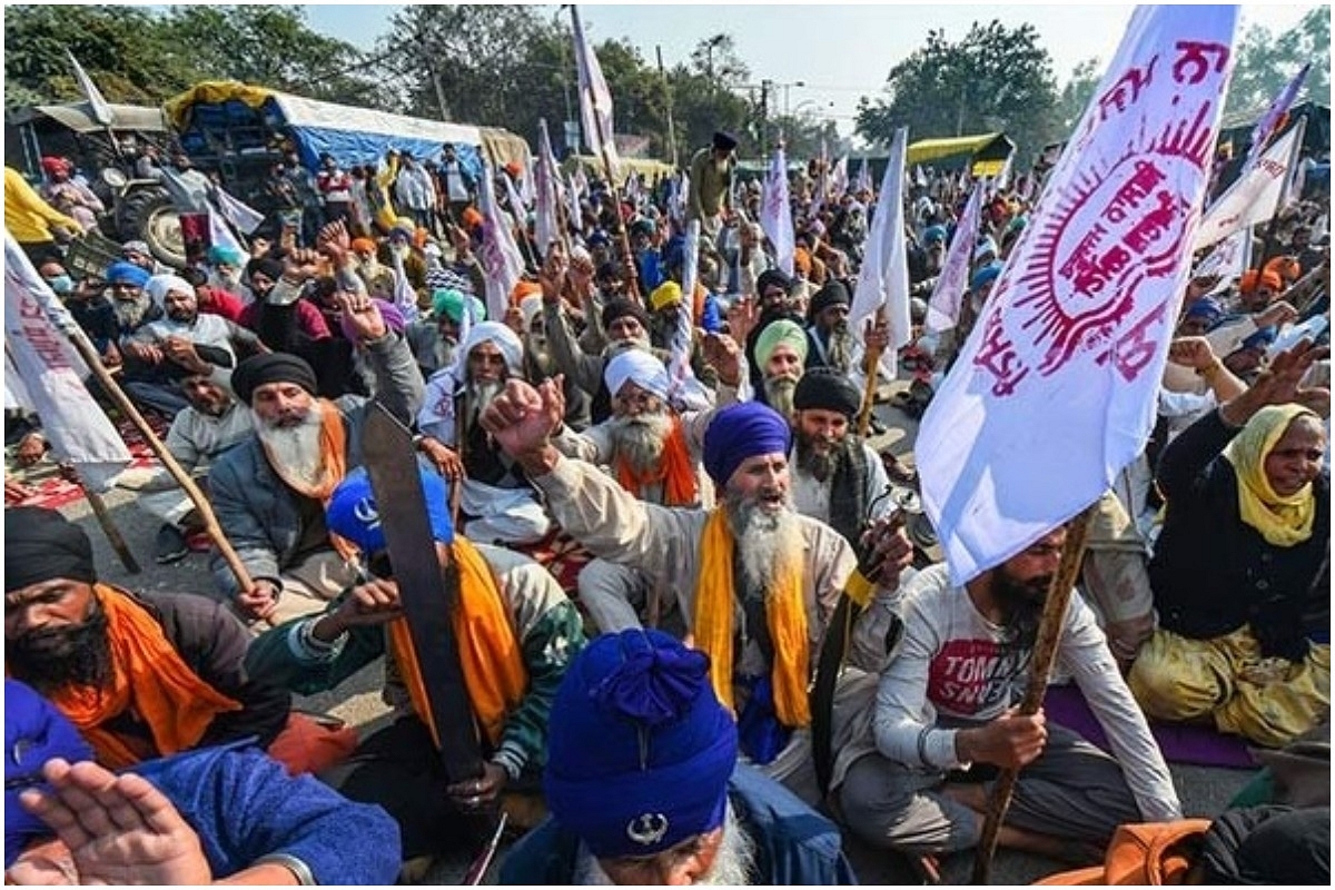 Punjab farmers protesting at Delhi border.