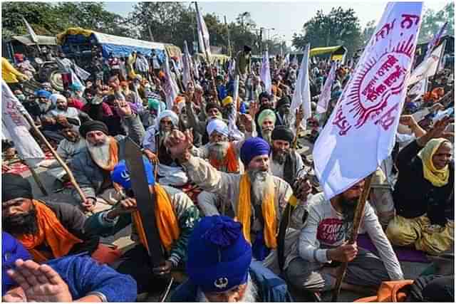 File photo of Punjab farmers protesting at Delhi border.