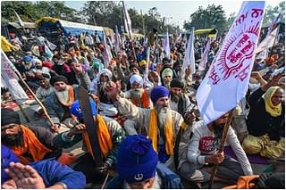 Punjab farmers protesting at Delhi border.
