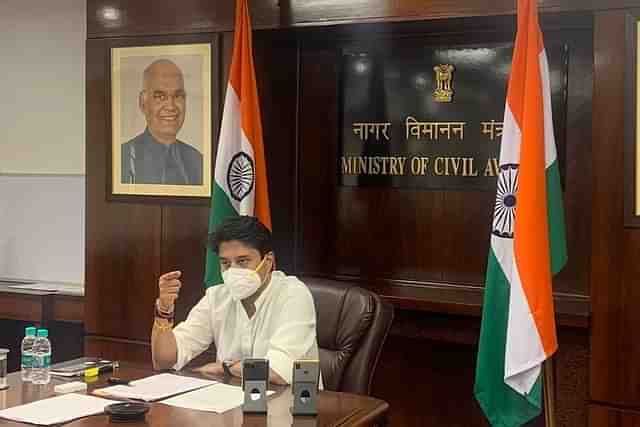 Union Civil Aviation MInister Jyotiraditya Scindia (Pic Via Twitter)